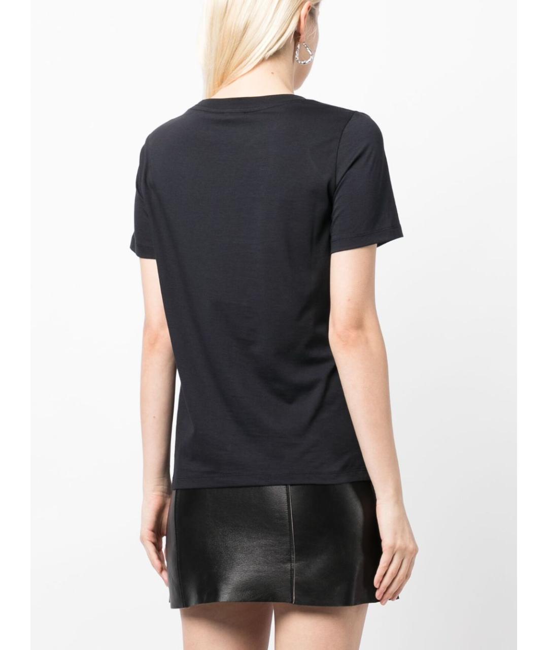 EMPORIO ARMANI Темно-синяя хлопковая футболка, фото 3