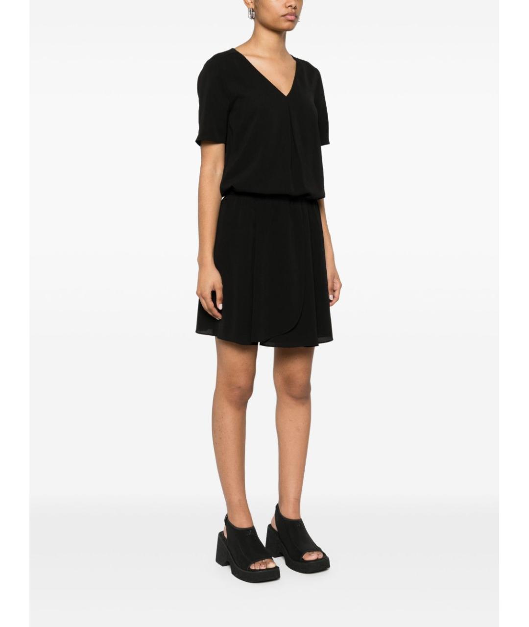 EMPORIO ARMANI Черное хлопковое платье, фото 3