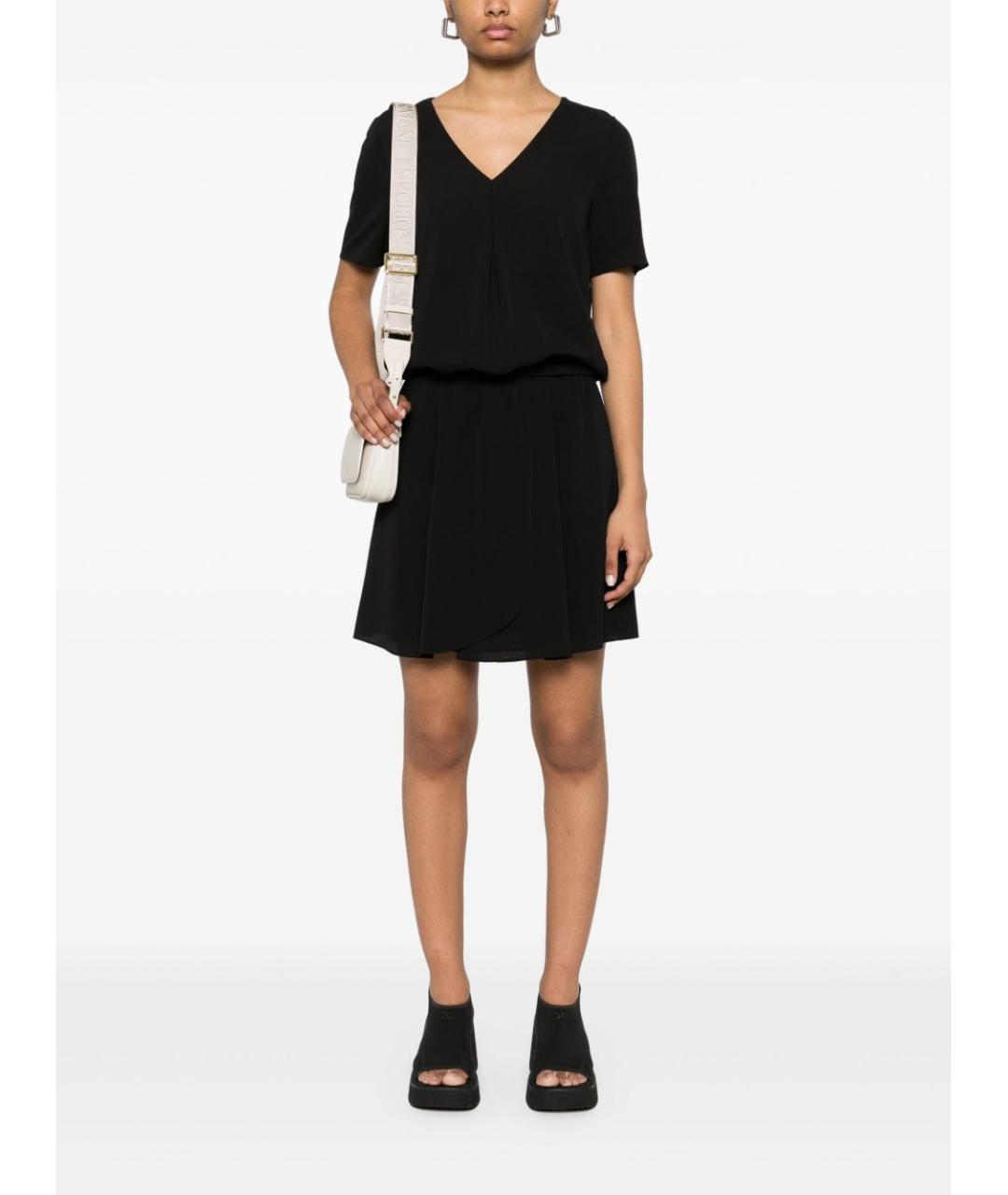 EMPORIO ARMANI Черное хлопковое платье, фото 4