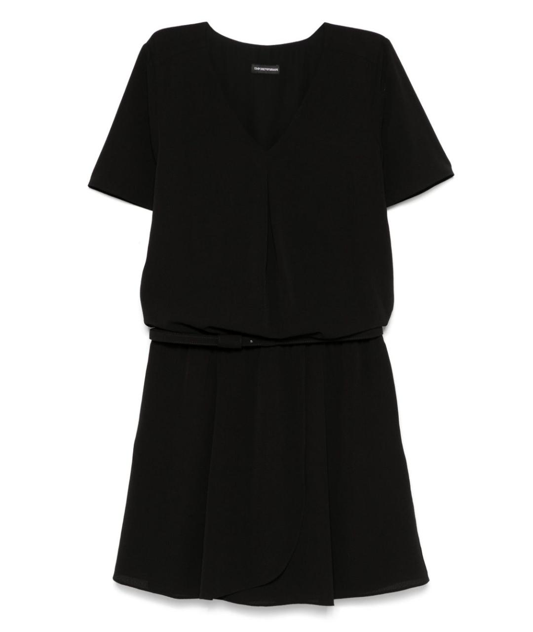 EMPORIO ARMANI Черное хлопковое платье, фото 1