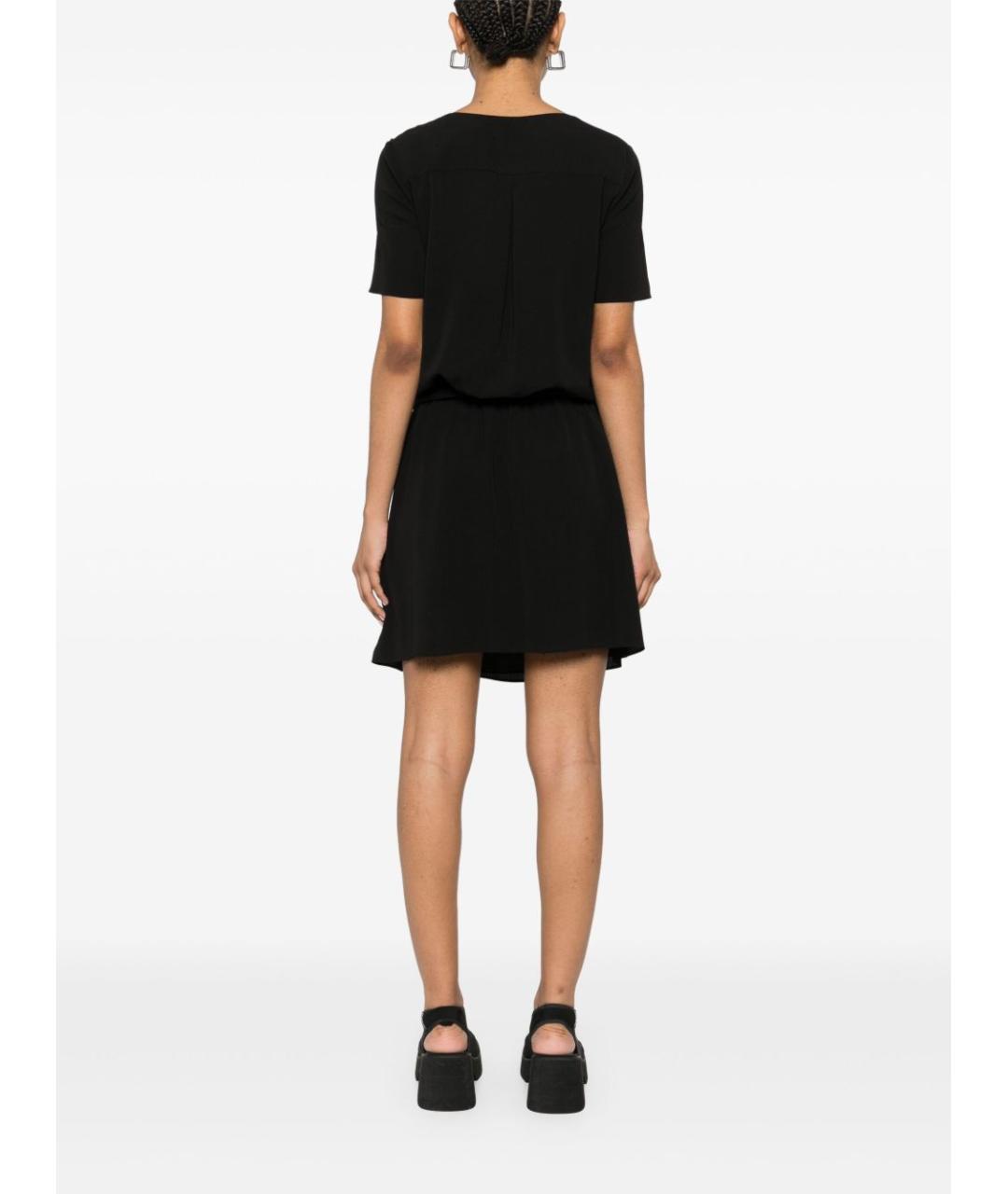 EMPORIO ARMANI Черное хлопковое платье, фото 2