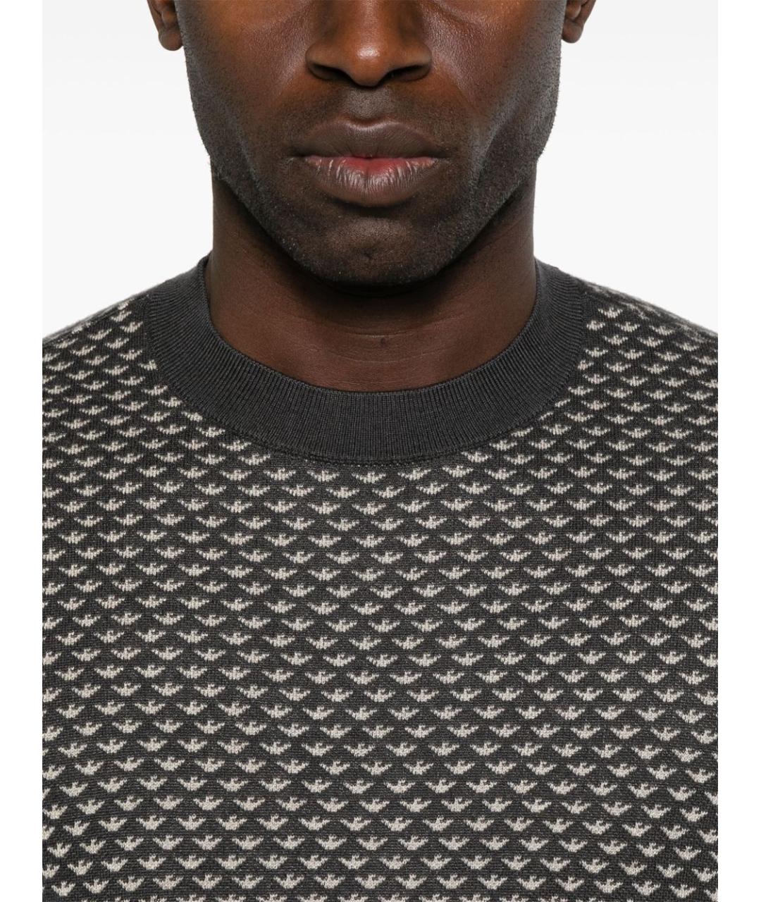 EMPORIO ARMANI Черный шерстяной джемпер / свитер, фото 4