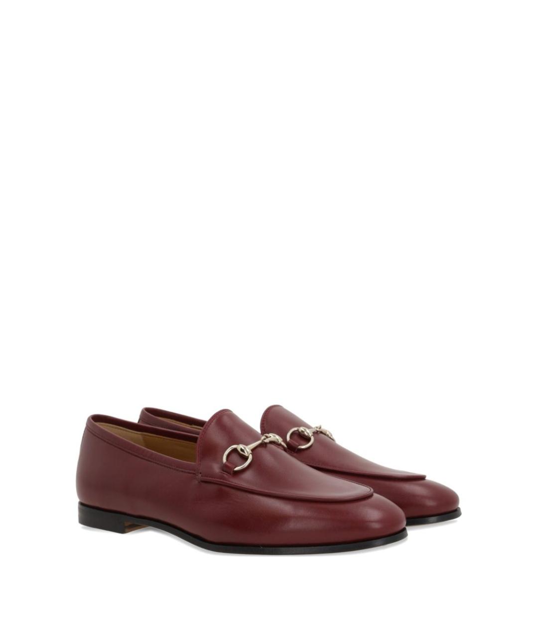 GUCCI Бордовые кожаные лоферы, фото 4