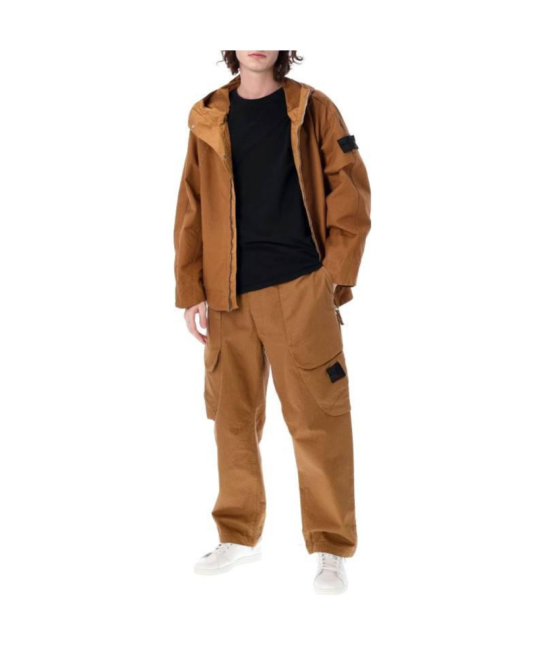 STONE ISLAND Горчичные повседневные брюки, фото 3