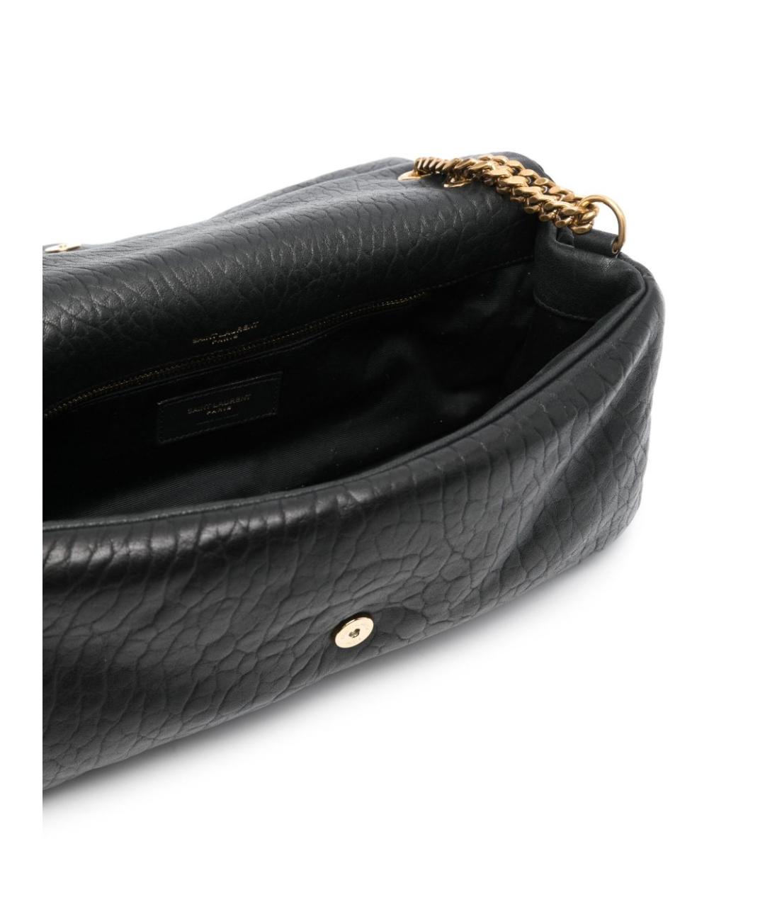 SAINT LAURENT Черная кожаная сумка через плечо, фото 3