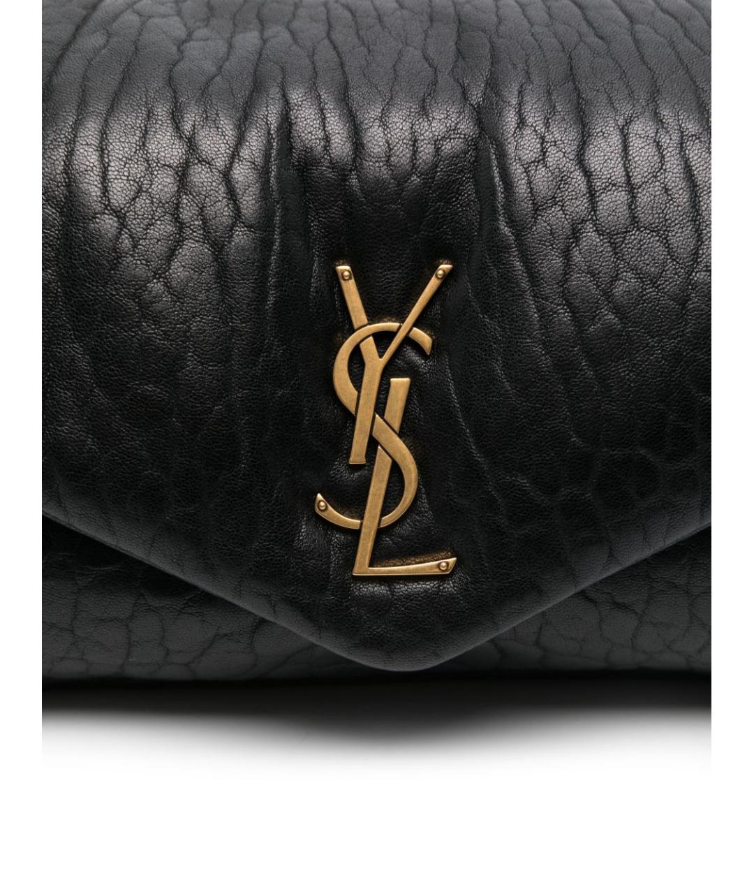 SAINT LAURENT Черная кожаная сумка через плечо, фото 2