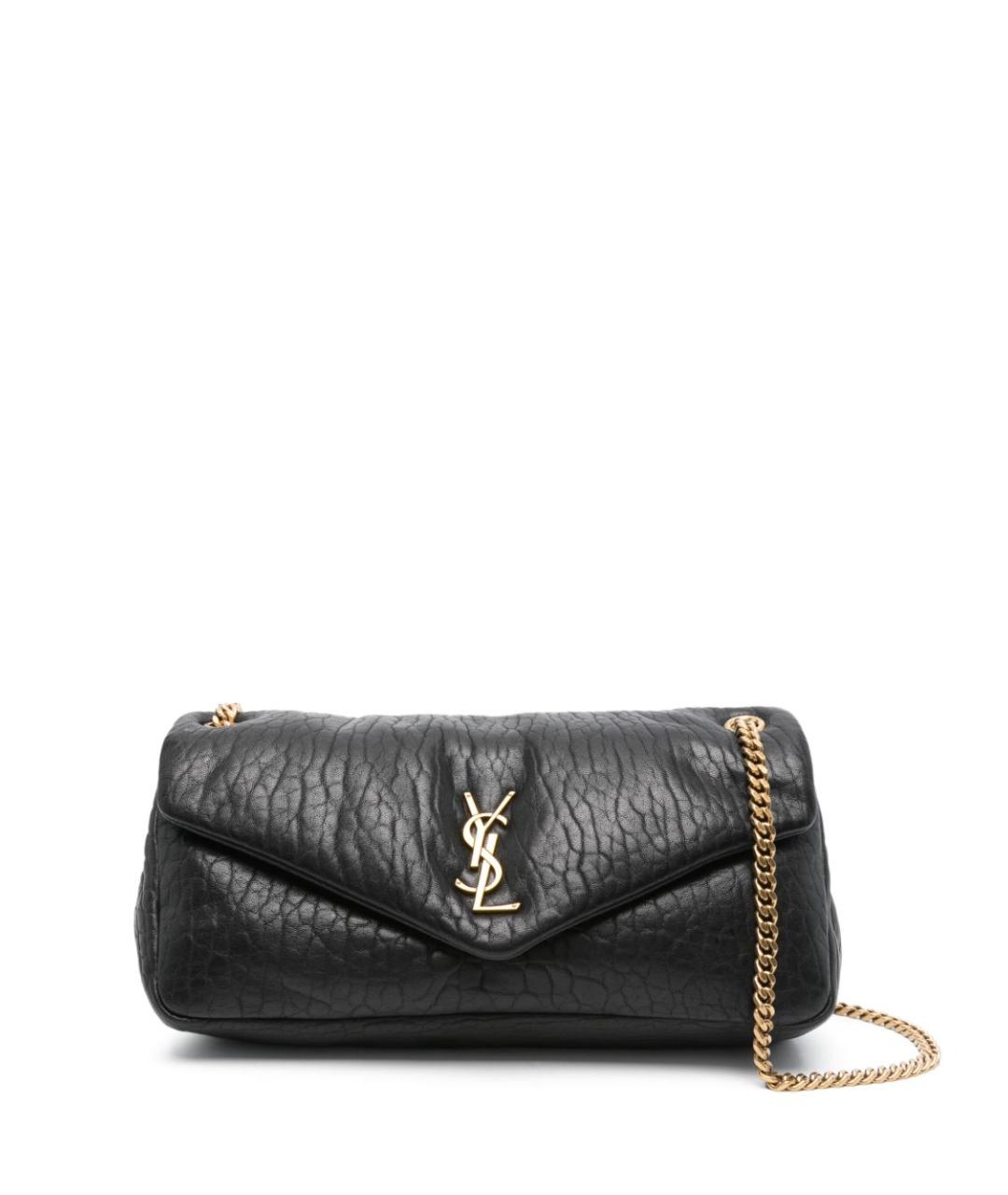 SAINT LAURENT Черная кожаная сумка через плечо, фото 1