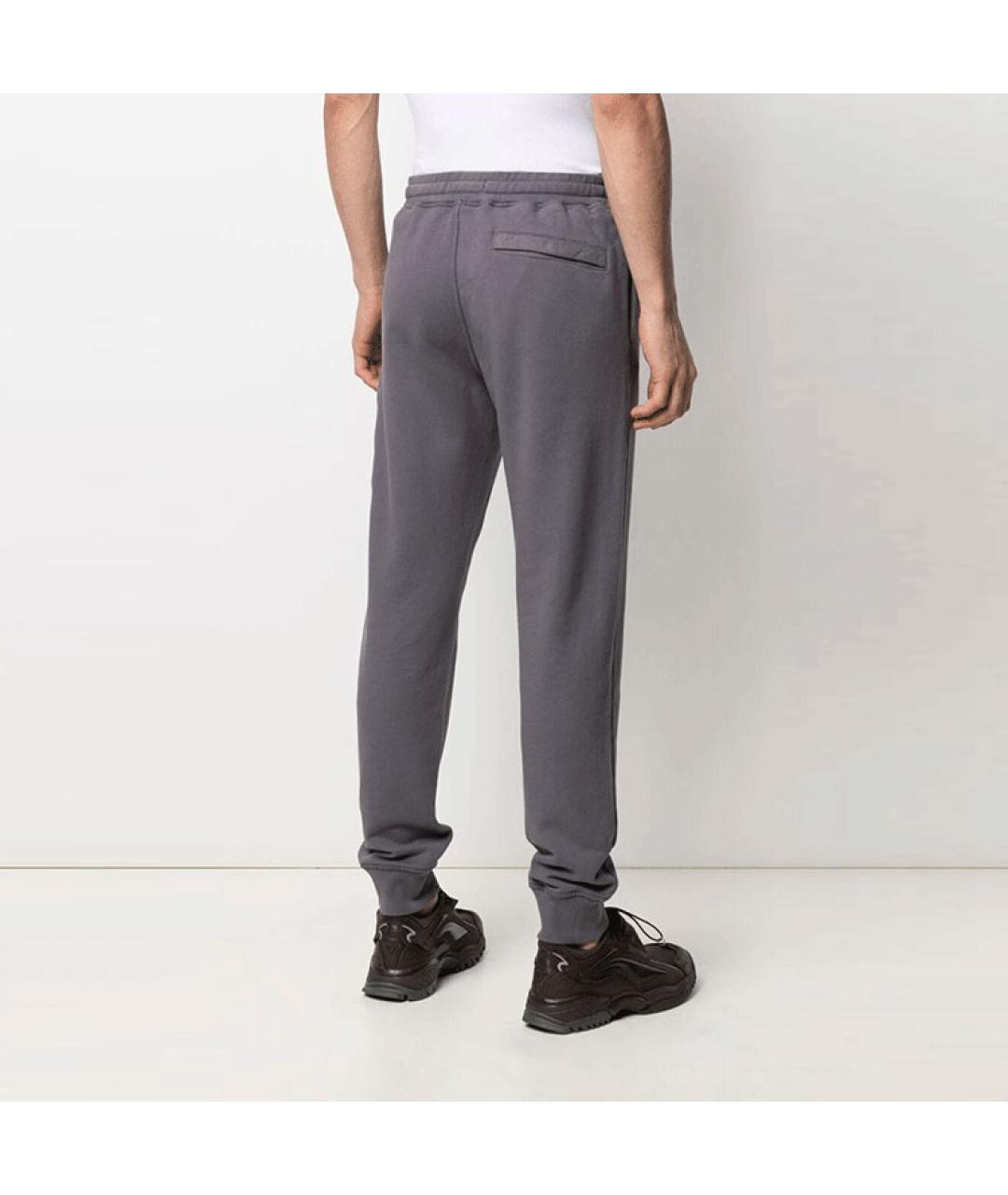 STONE ISLAND Серые хлопковые повседневные брюки, фото 4
