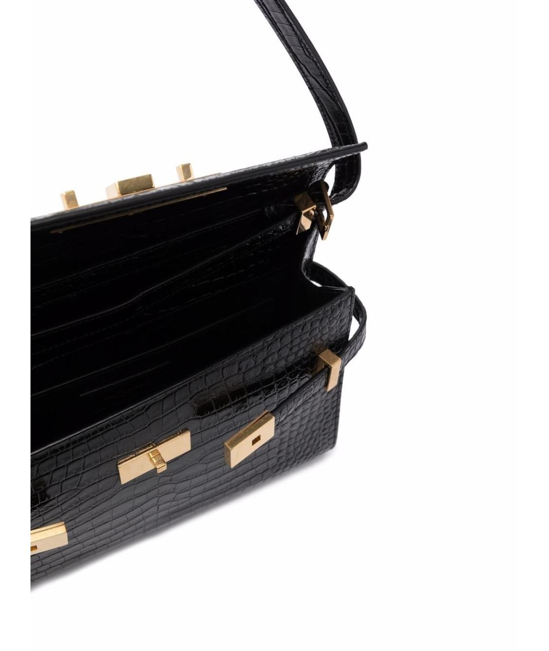 SAINT LAURENT Черная кожаная сумка через плечо, фото 5