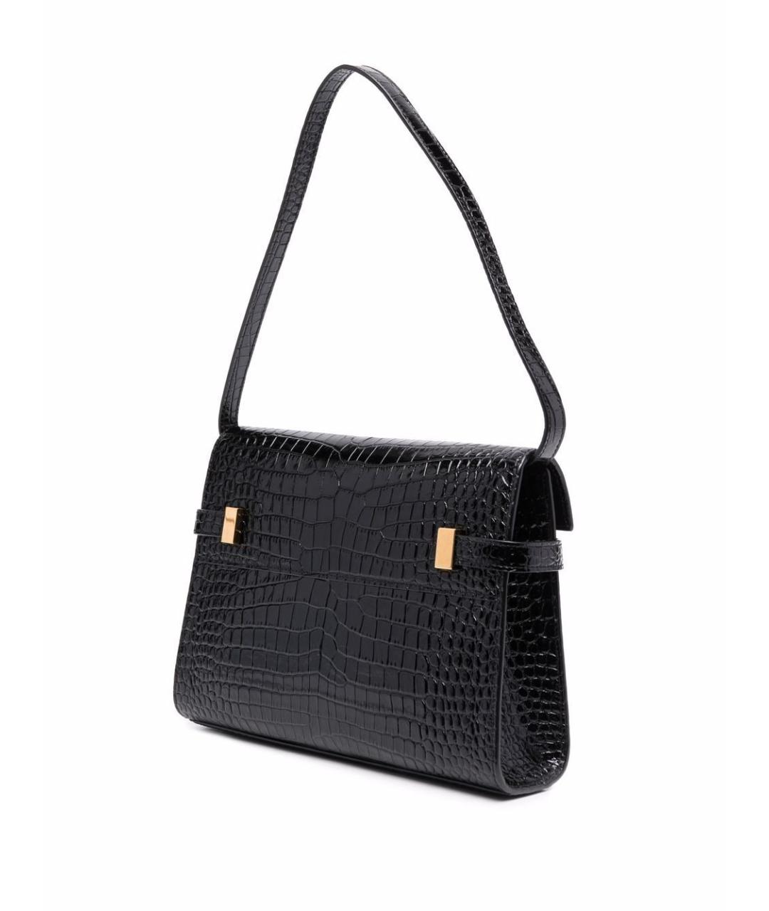 SAINT LAURENT Черная кожаная сумка через плечо, фото 2