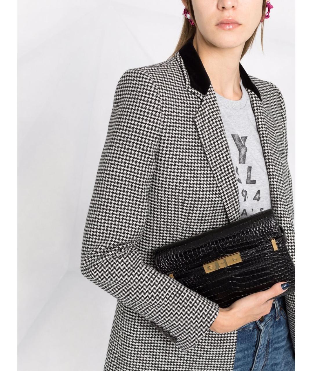 SAINT LAURENT Черная кожаная сумка через плечо, фото 3