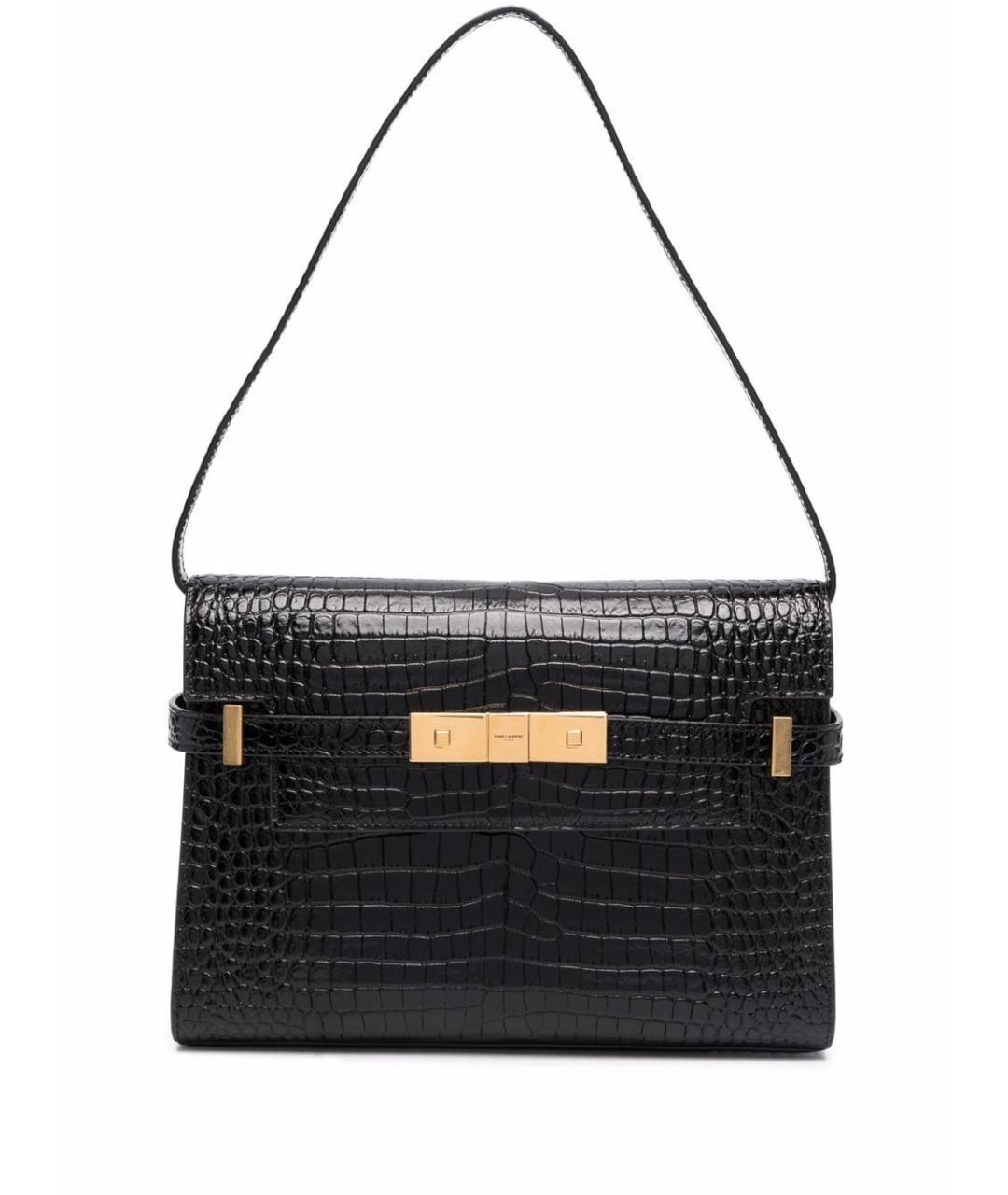 SAINT LAURENT Черная кожаная сумка через плечо, фото 1