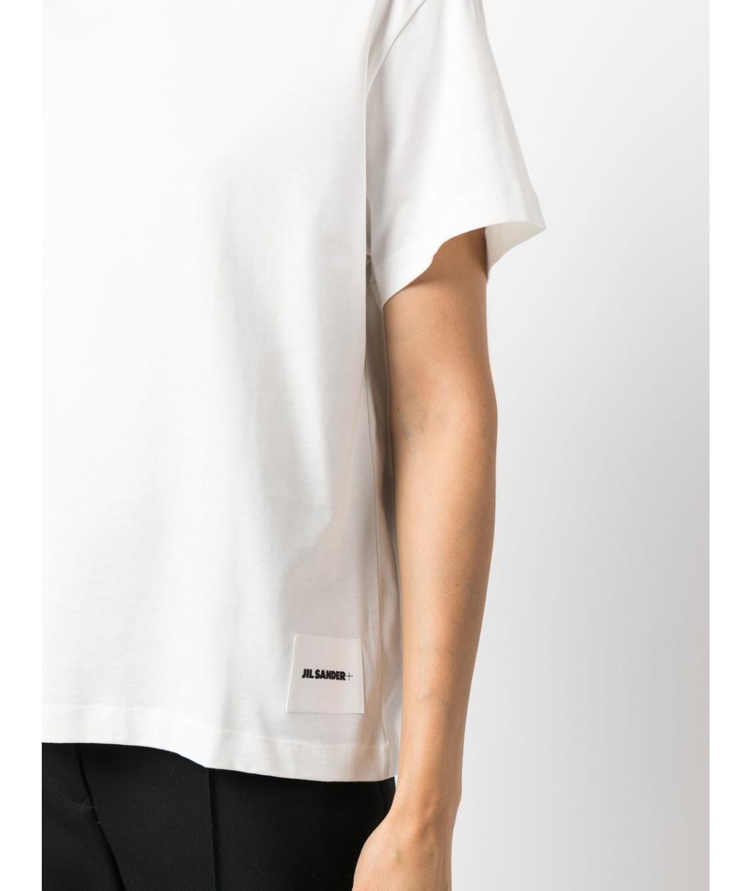 JIL SANDER Белая хлопковая футболка, фото 3