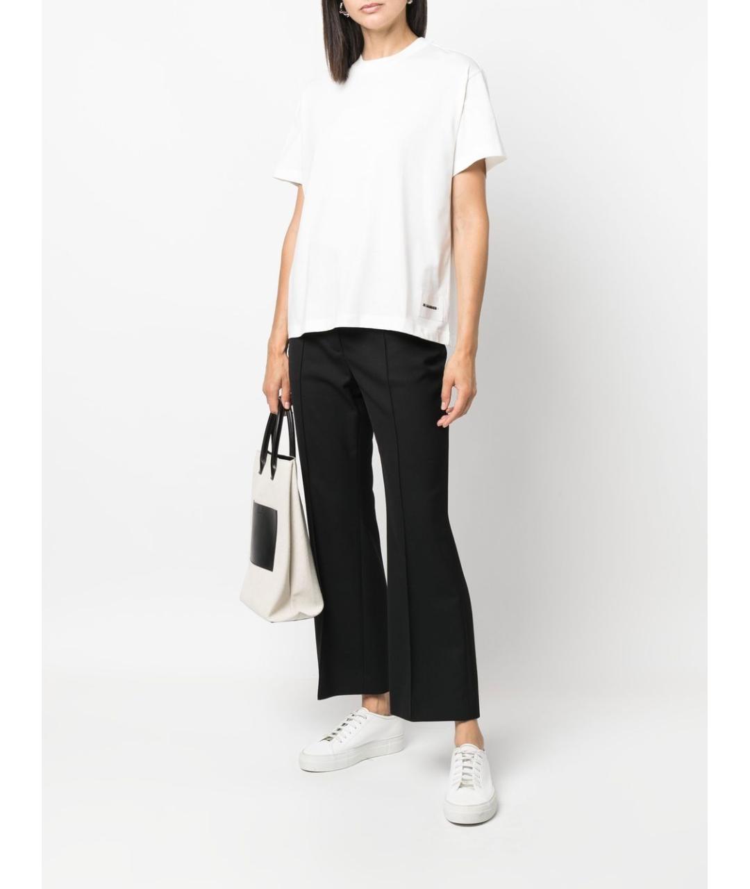 JIL SANDER Белая хлопковая футболка, фото 2