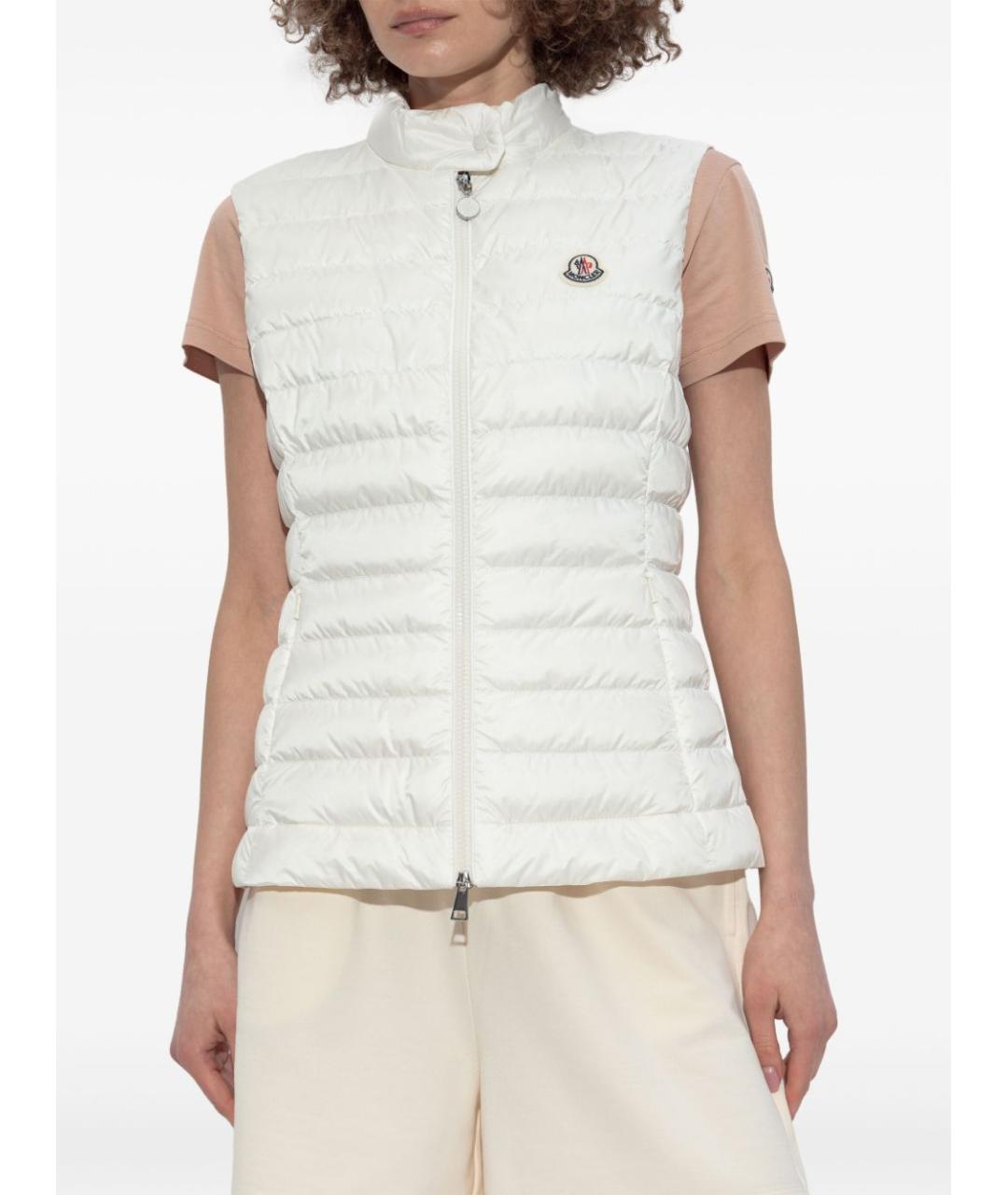 MONCLER Белый полиэстеровый жилет, фото 2