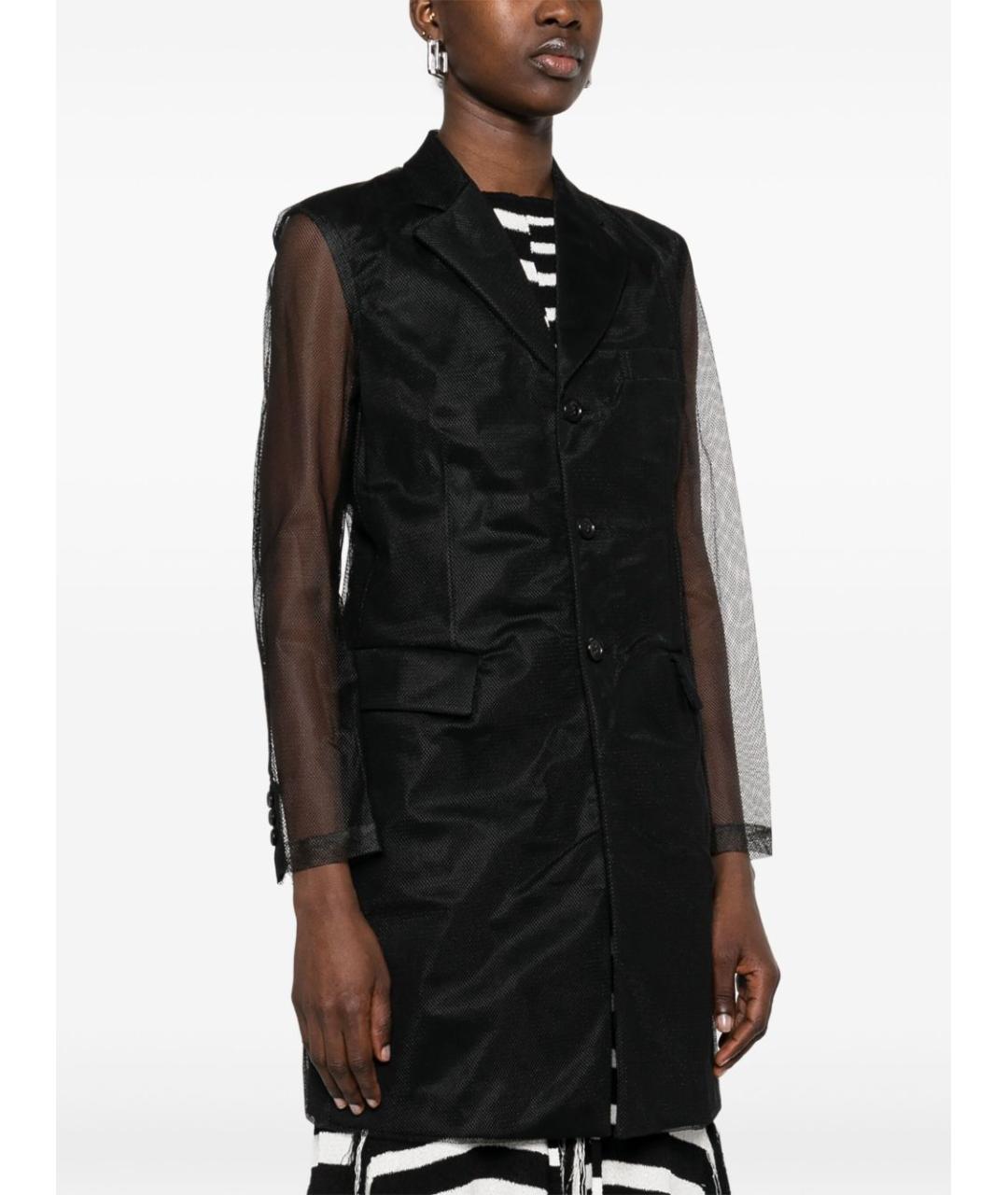 COMME DES GARÇONS Черное полиамидовое пальто, фото 4