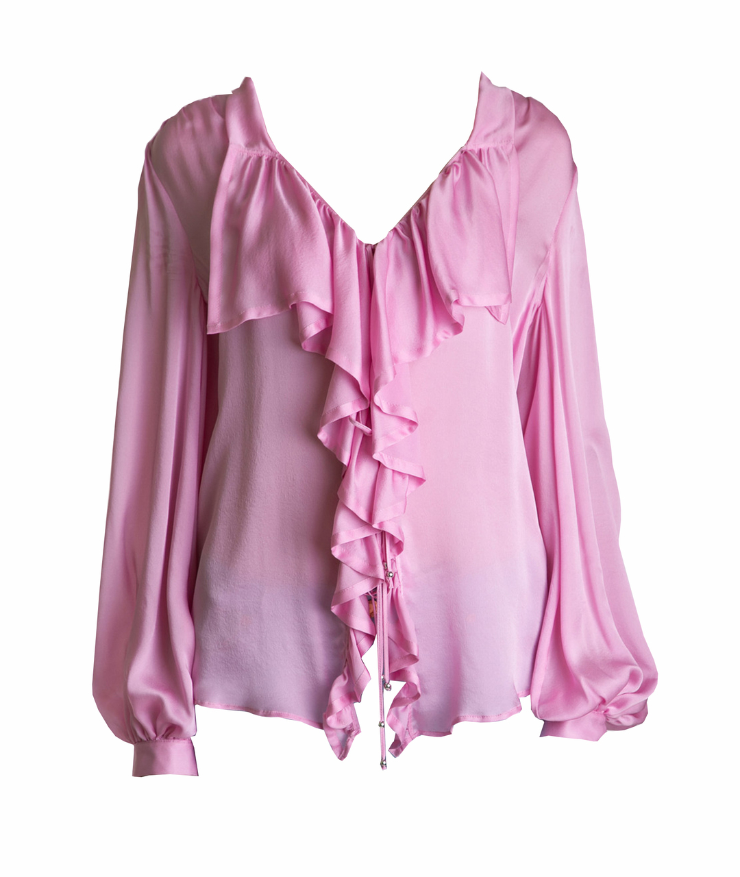 BLUMARINE Розовая шелковая рубашка, фото 1