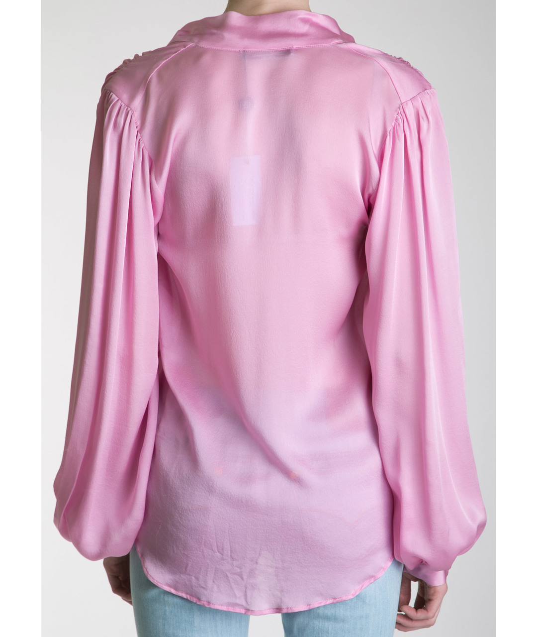 BLUMARINE Розовая шелковая рубашка, фото 2