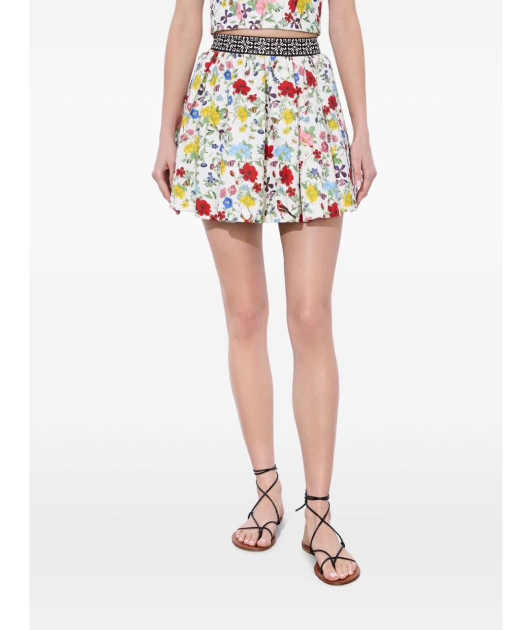 ALICE+OLIVIA Мульти хлопковая юбка мини, фото 4