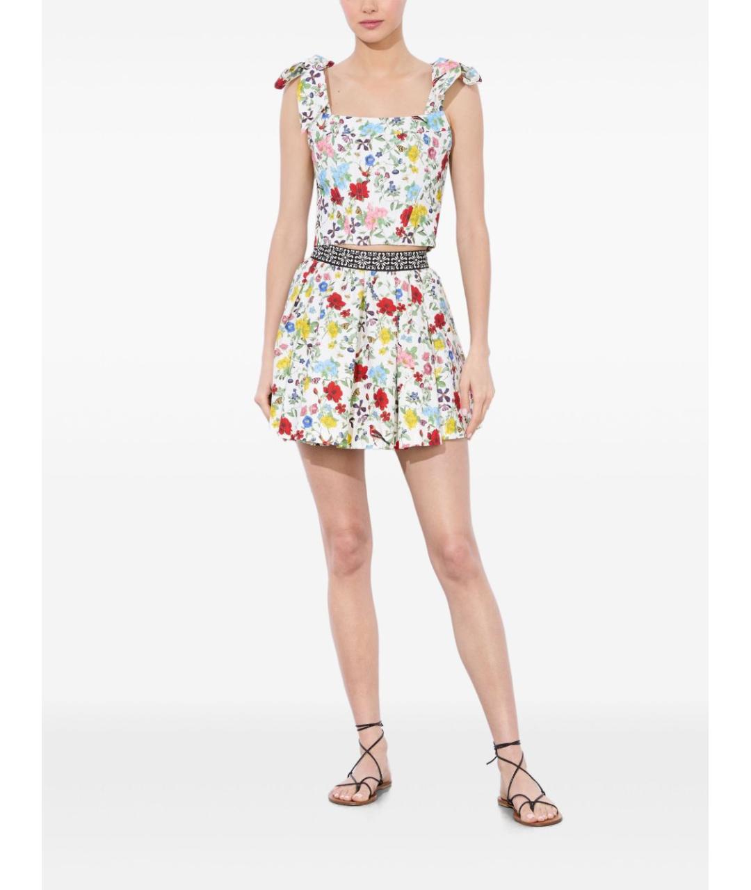 ALICE+OLIVIA Мульти хлопковая юбка мини, фото 3
