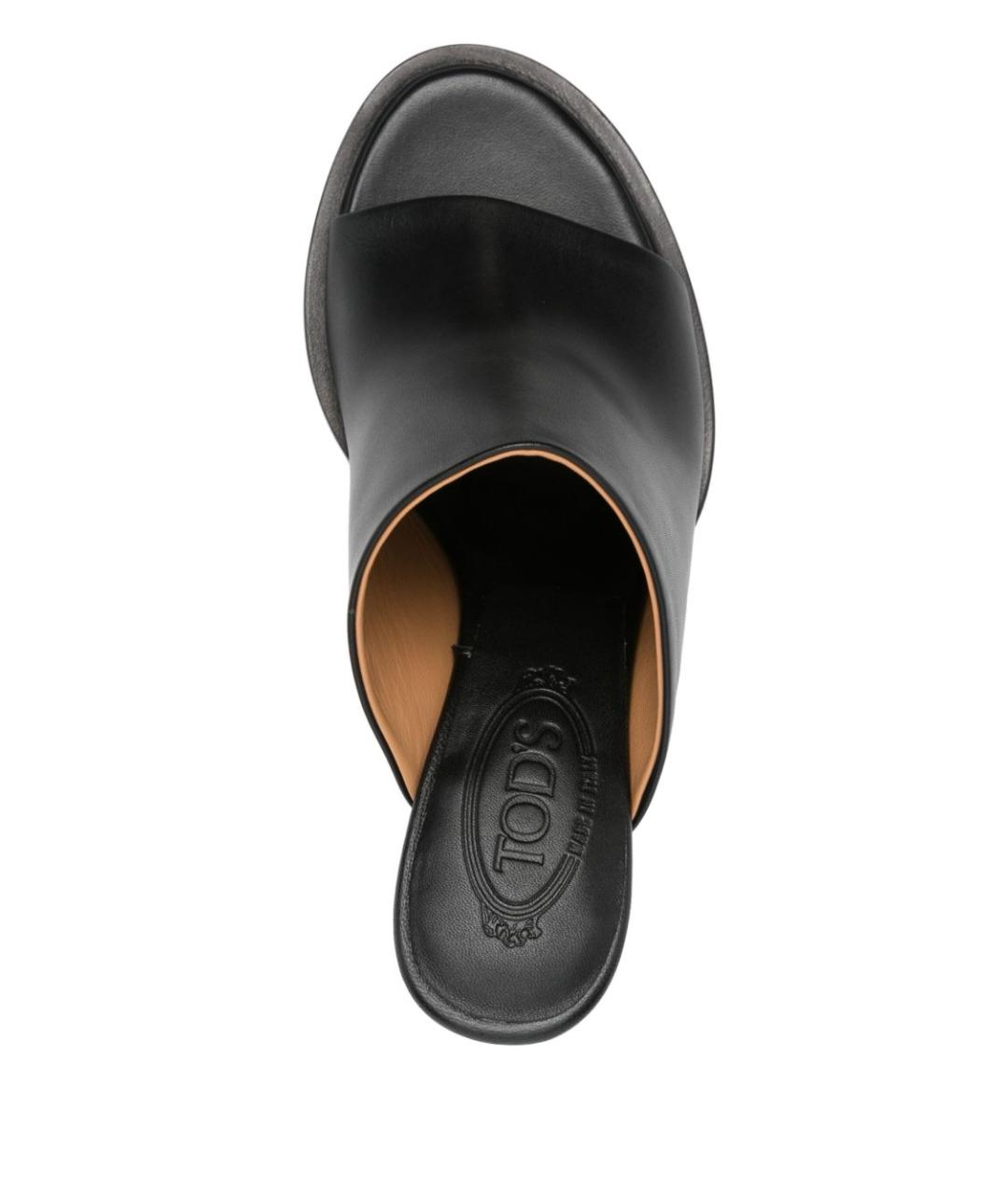 TOD'S Черные кожаные мюли, фото 4