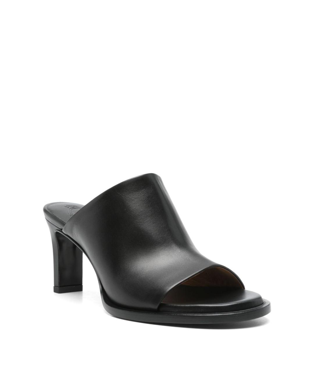 TOD'S Черные кожаные мюли, фото 3