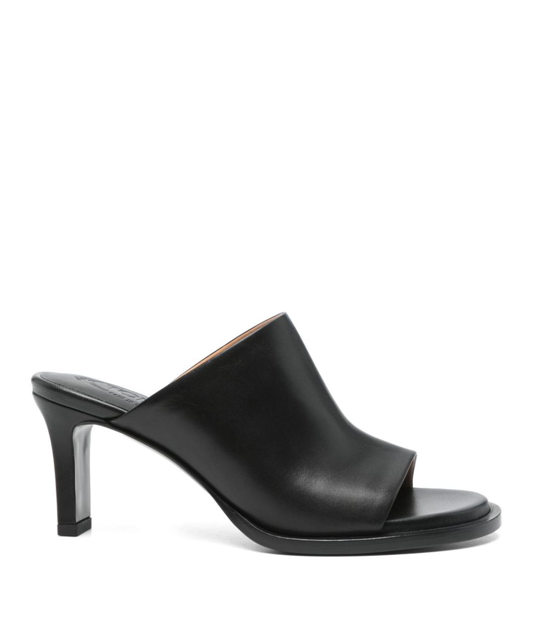 TOD'S Черные кожаные мюли, фото 1