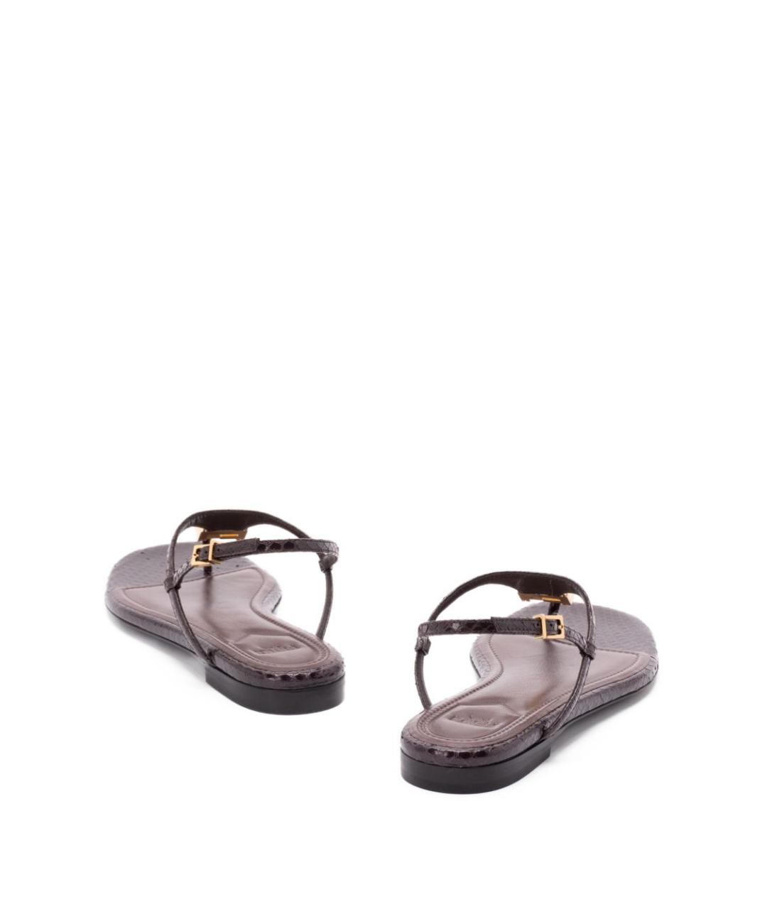 FENDI Фиолетовые кожаные сандалии, фото 4
