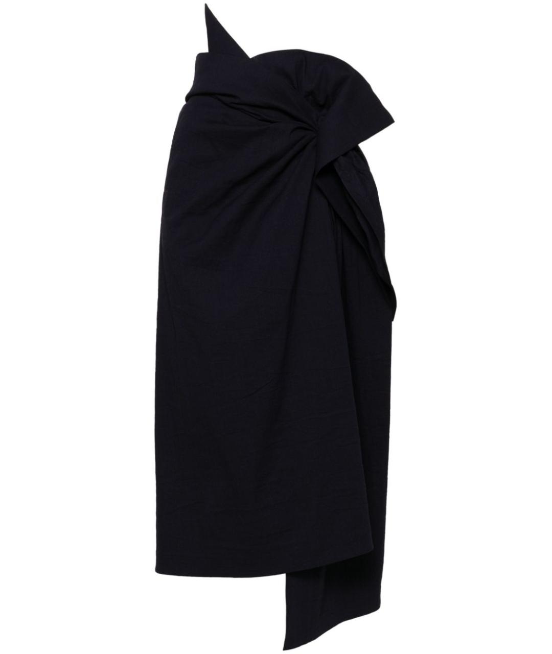 ISSEY MIYAKE Темно-синяя полиэстеровая юбка миди, фото 1