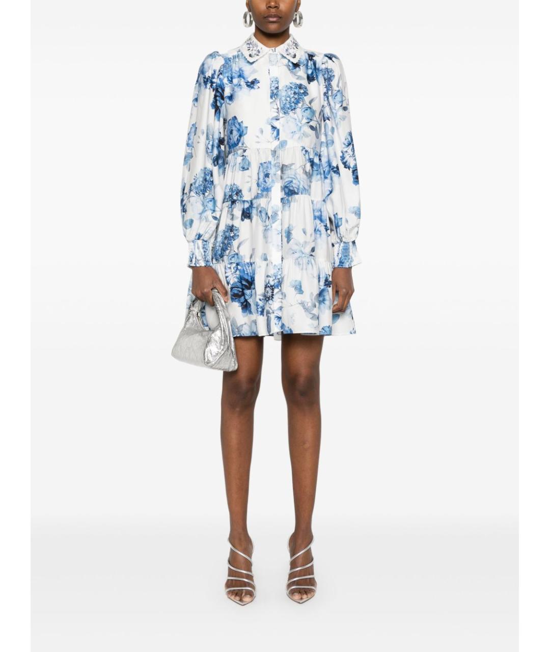 ALICE+OLIVIA Голубое полиэстеровое повседневное платье, фото 2