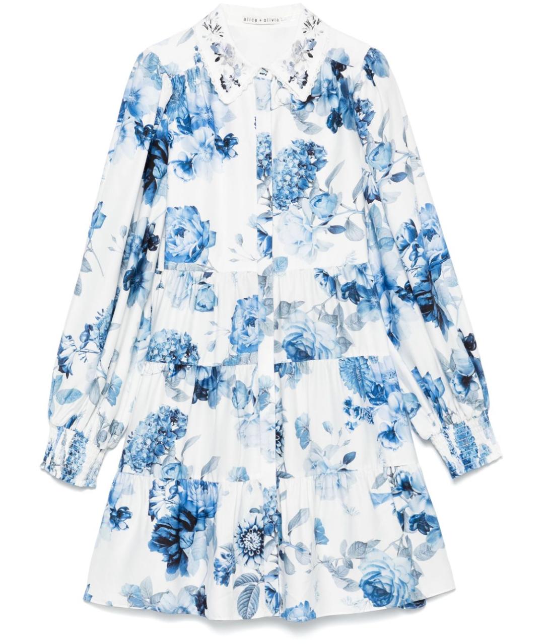 ALICE+OLIVIA Голубое полиэстеровое повседневное платье, фото 1