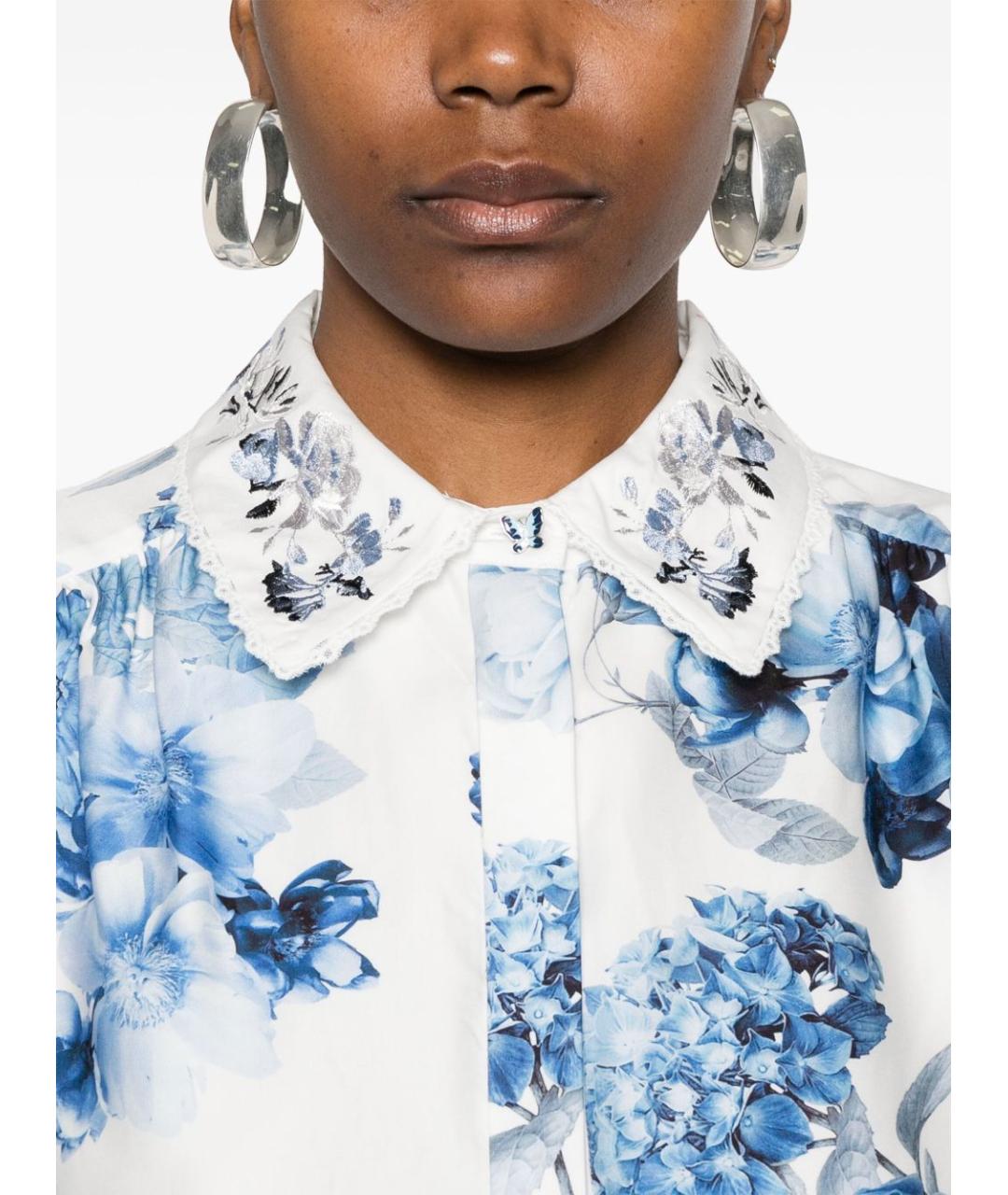 ALICE+OLIVIA Голубое полиэстеровое повседневное платье, фото 4
