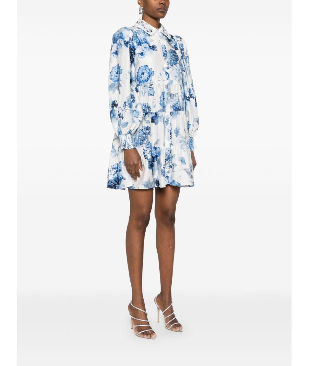 ALICE+OLIVIA Голубое полиэстеровое повседневное платье, фото 3