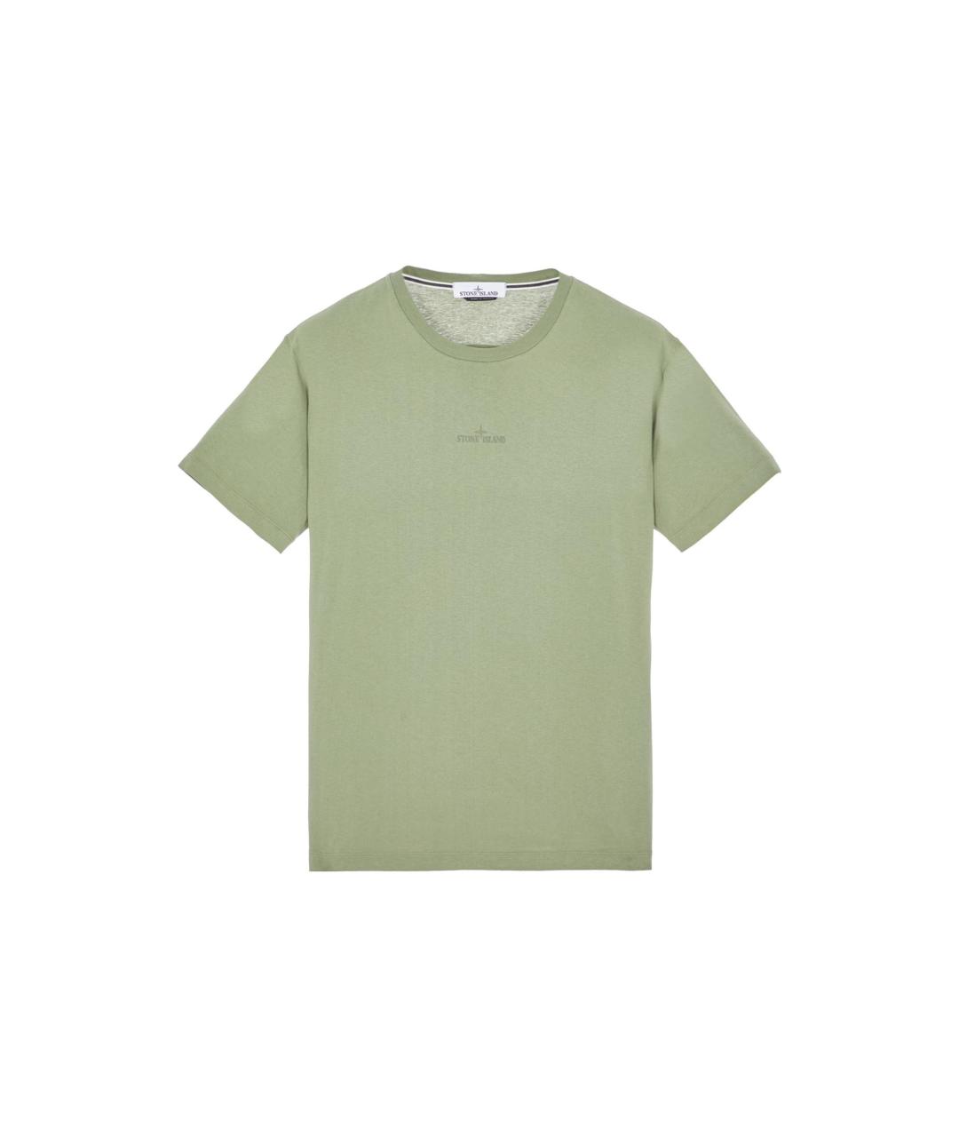 STONE ISLAND Салатовая хлопковая футболка, фото 1