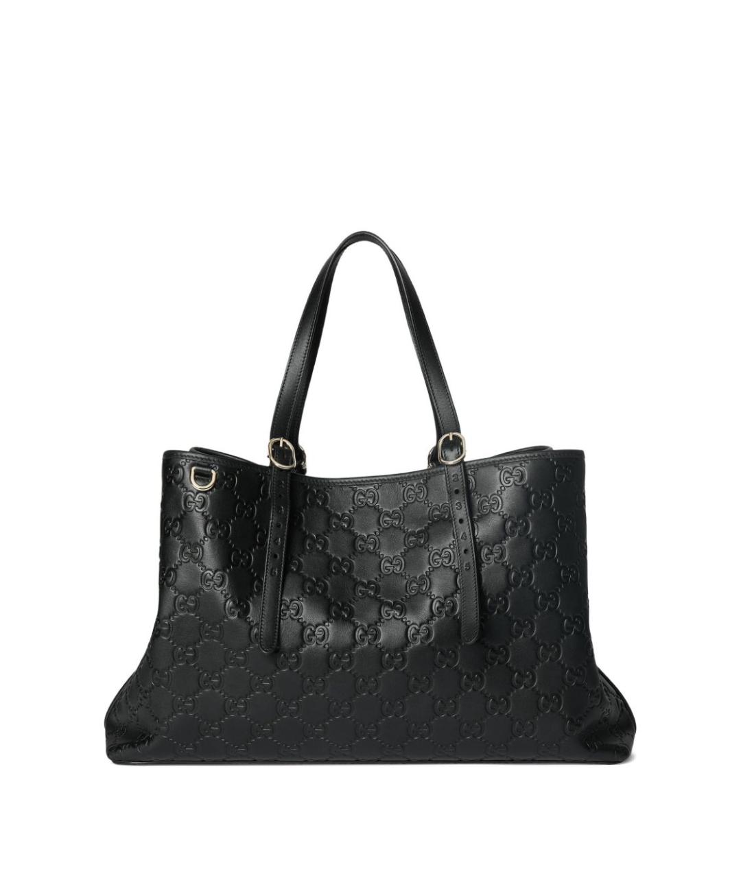 GUCCI Черная кожаная сумка тоут, фото 1