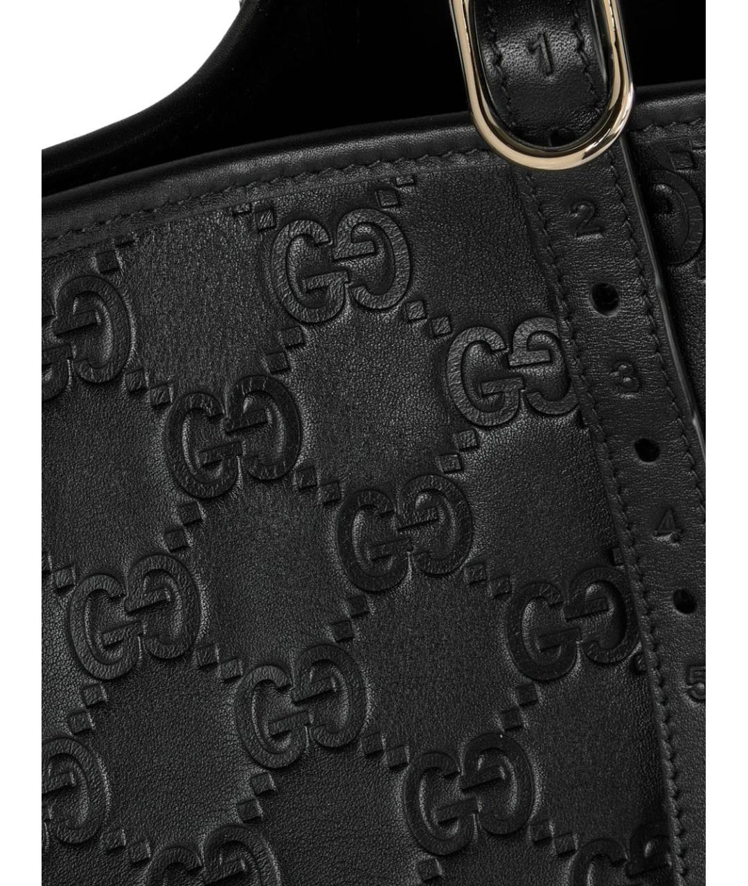GUCCI Черная кожаная сумка тоут, фото 3