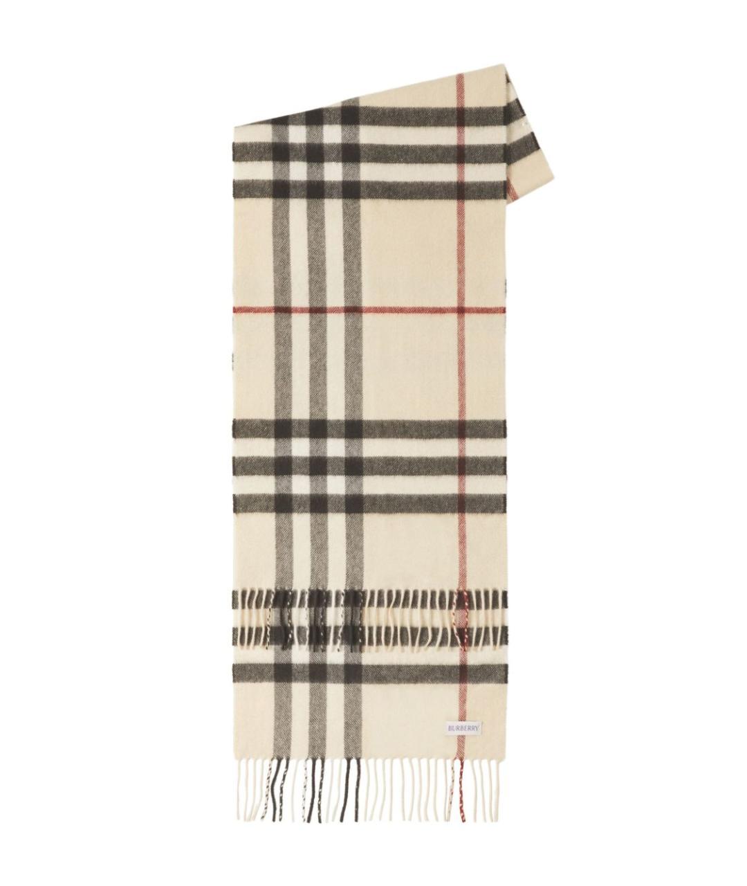 BURBERRY Бежевый кашемировый шарф, фото 3