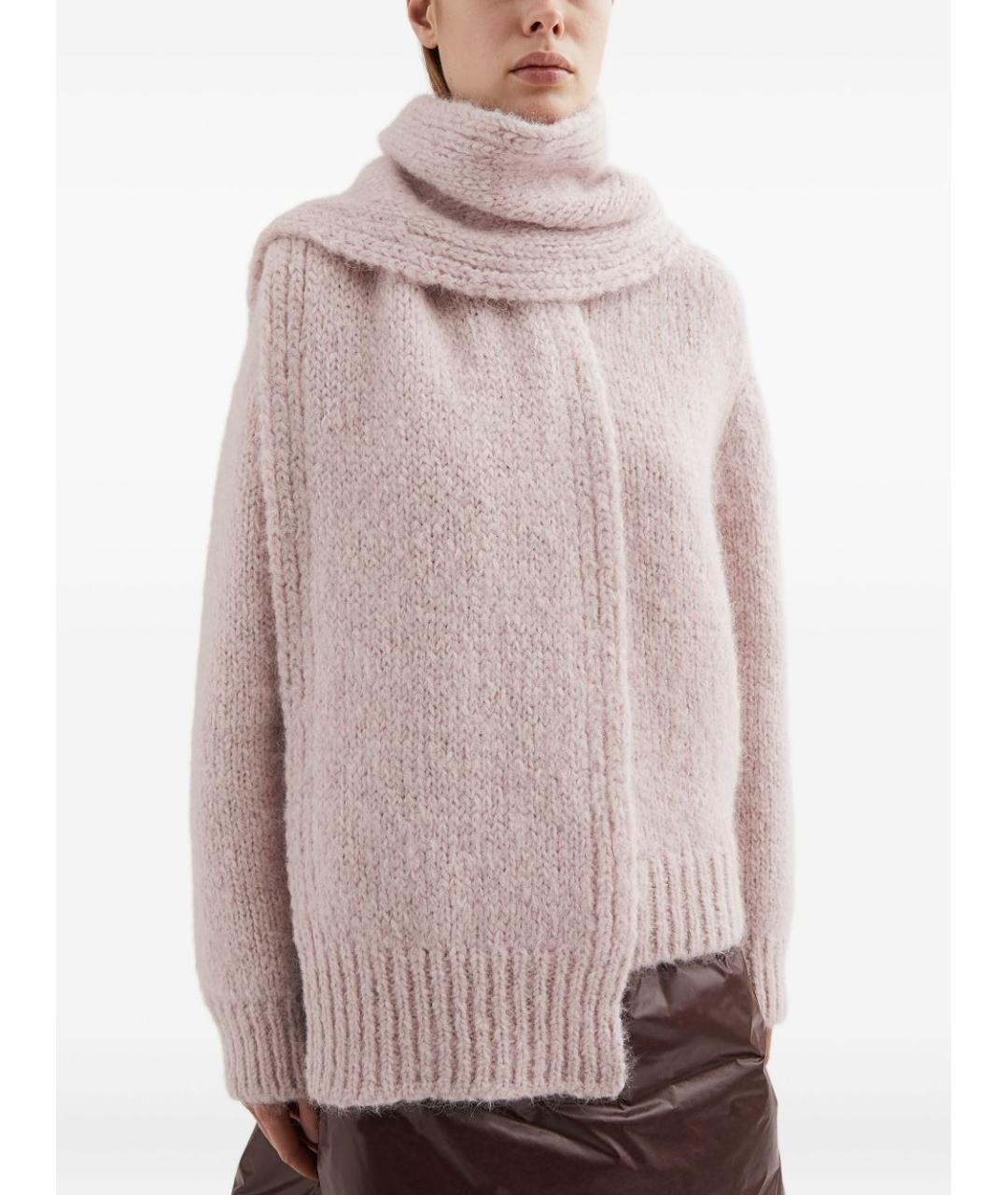 JIL SANDER Розовый шерстяной шарф, фото 3
