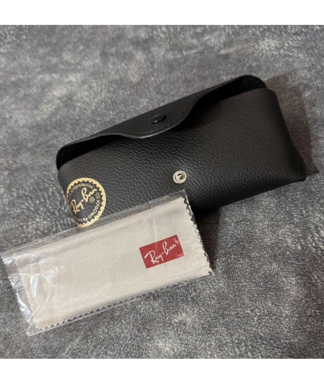 RAY BAN Черные металлические солнцезащитные очки, фото 4