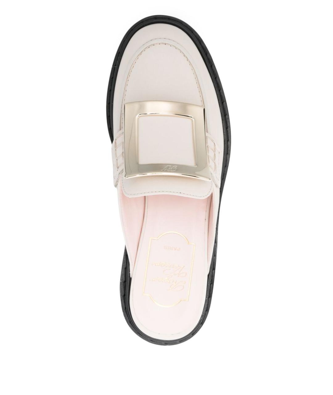 ROGER VIVIER Белые кожаные лоферы, фото 4
