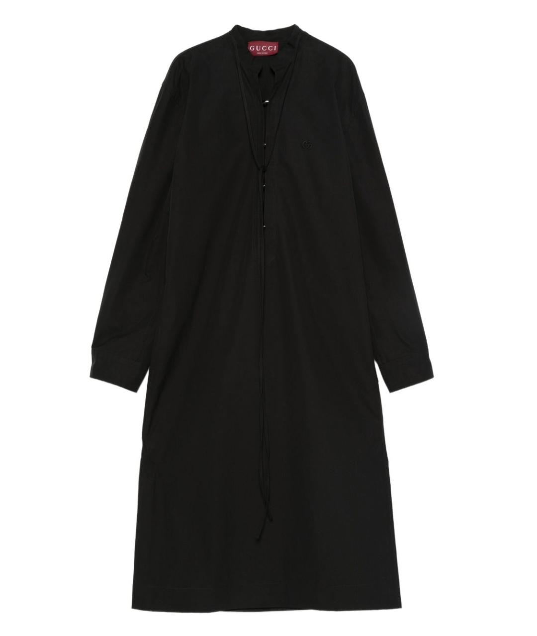 GUCCI Черное хлопковое повседневное платье, фото 1