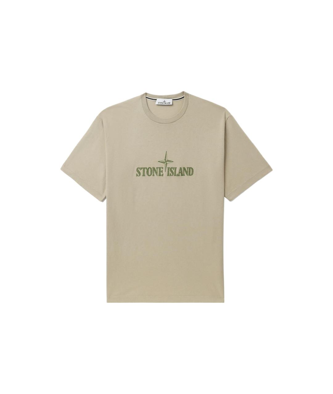 STONE ISLAND Серая хлопковая футболка, фото 1