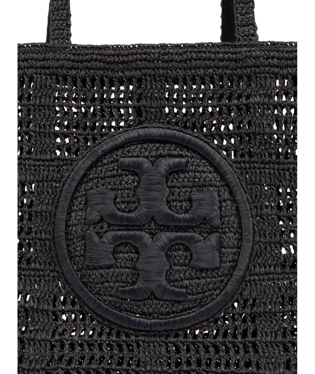 TORY BURCH Черная пелетеная сумка тоут, фото 4