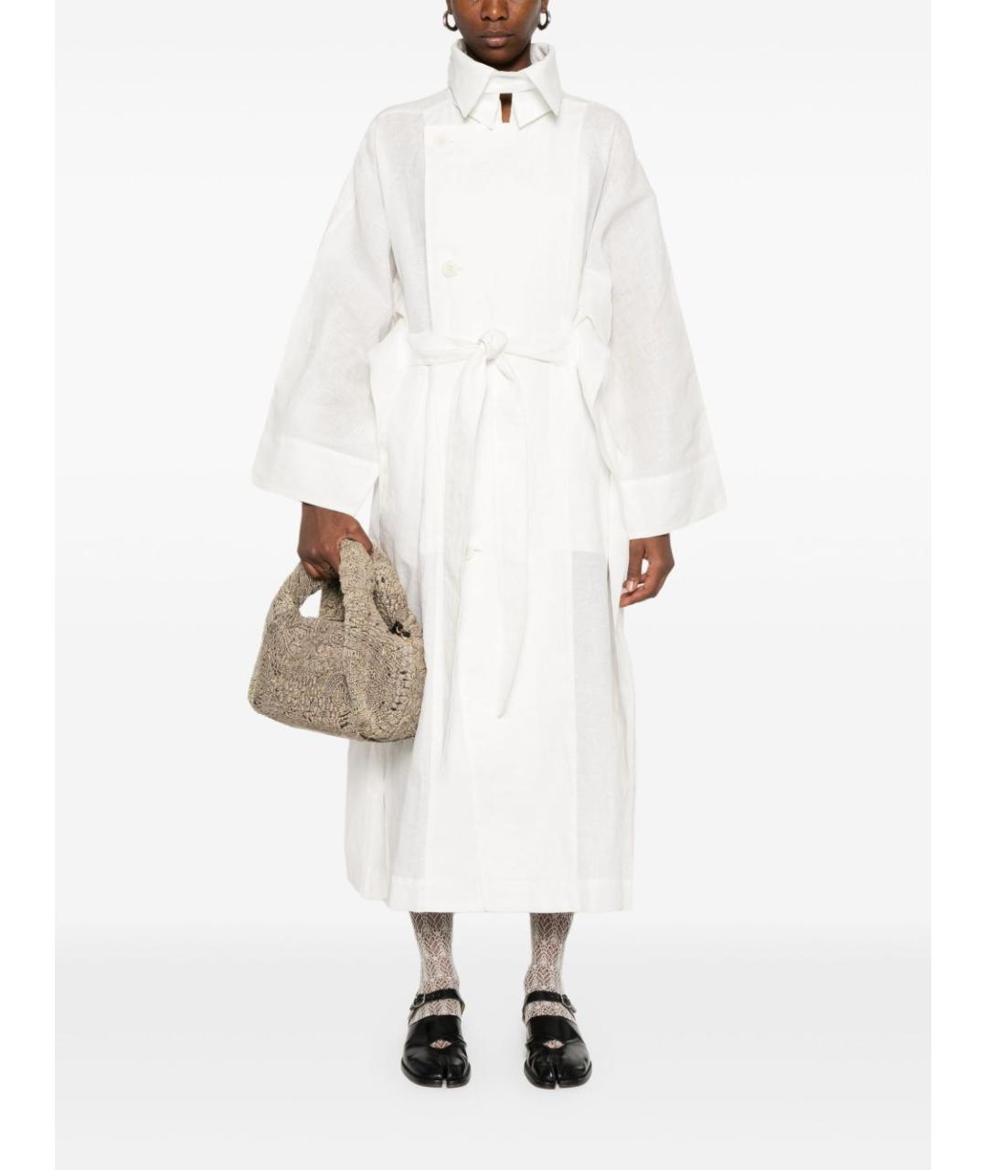 ISSEY MIYAKE Белое льняное пальто, фото 4