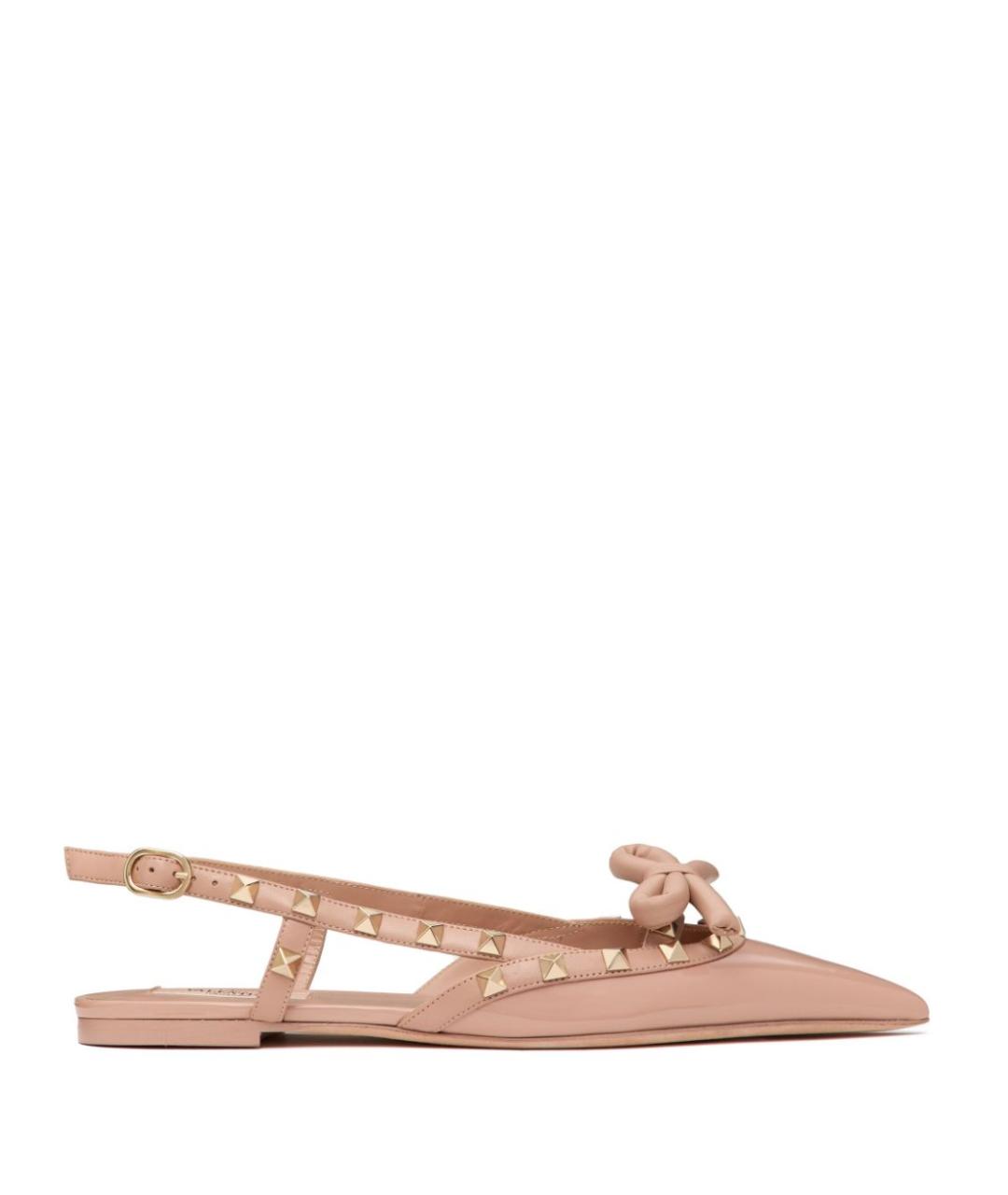 VALENTINO Розовые кожаные балетки, фото 1