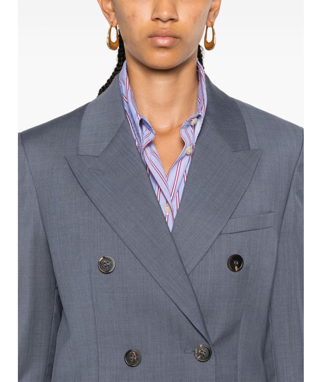 GOLDEN GOOSE DELUXE BRAND Голубая шерстяная куртка, фото 5
