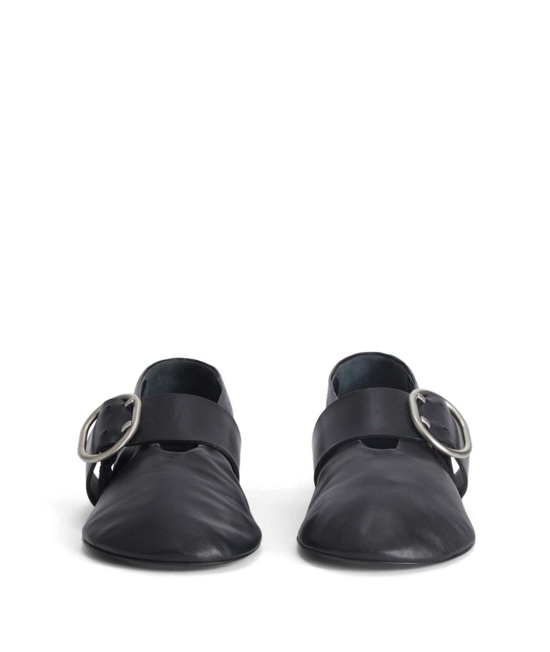 JIL SANDER Черные кожаные балетки, фото 6