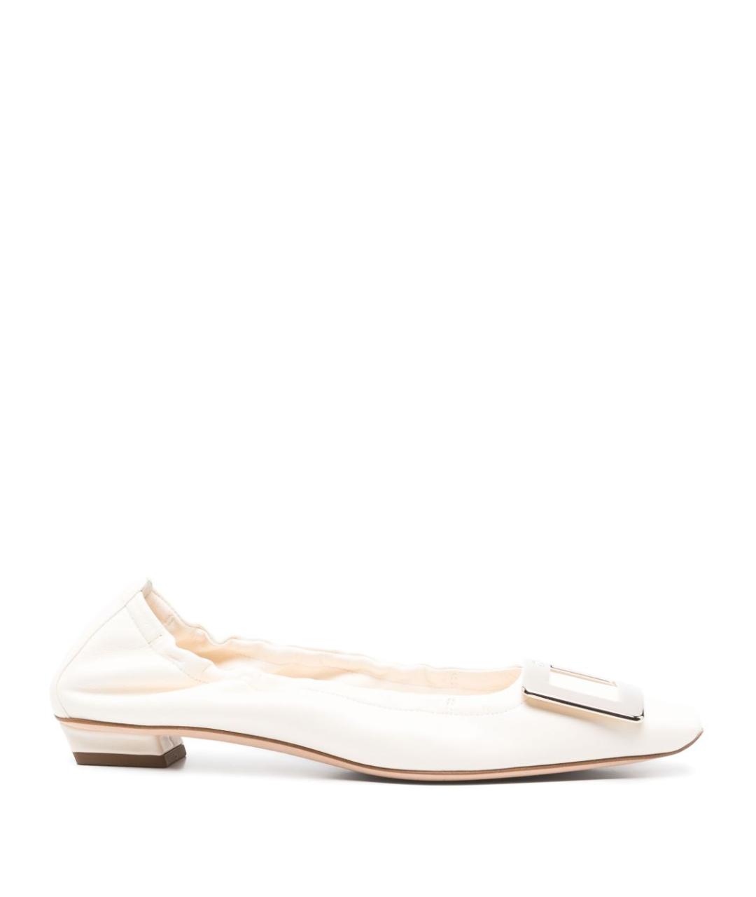ROGER VIVIER Белые кожаные балетки, фото 1