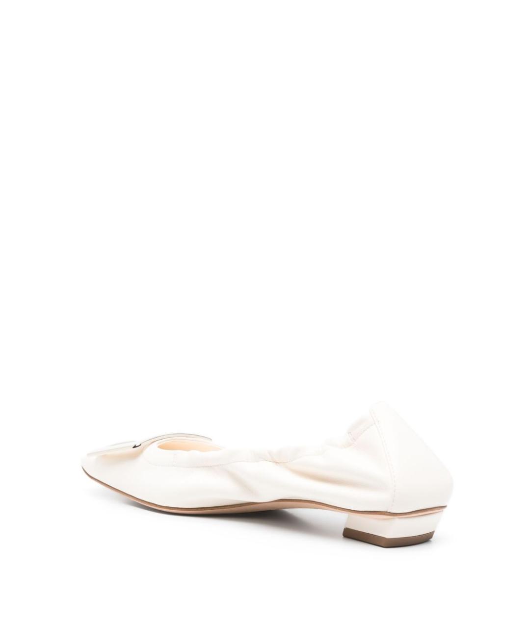 ROGER VIVIER Белые кожаные балетки, фото 2