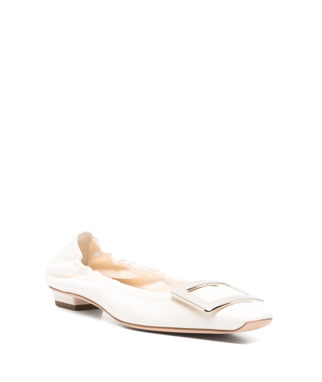 ROGER VIVIER Белые кожаные балетки, фото 4